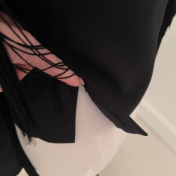 BCBG Black Women's Jacket with Fringe Detail - Picture 6 of 13